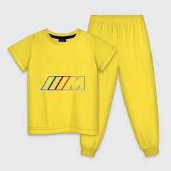 Пижама хлопковая детская BMW Motor Contur, цвет: желтый