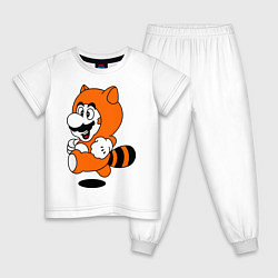 Пижама хлопковая детская Mario In Tanooki Suit, цвет: белый