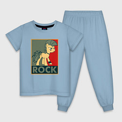 Пижама хлопковая детская Rock Pony, цвет: мягкое небо