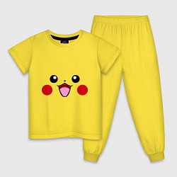 Пижама хлопковая детская Happy Pikachu, цвет: желтый