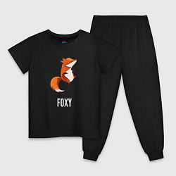 Пижама хлопковая детская Little Foxy, цвет: черный