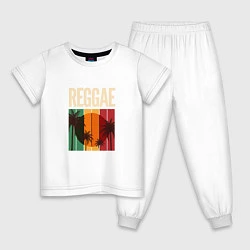 Пижама хлопковая детская Reggae, цвет: белый