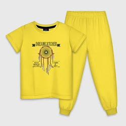 Пижама хлопковая детская Dreamcatcher, цвет: желтый