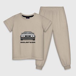 Пижама хлопковая детская DeLorean, цвет: миндальный