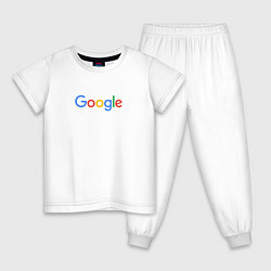 Пижама хлопковая детская Google, цвет: белый