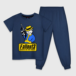 Пижама хлопковая детская Fallout 3 Man, цвет: тёмно-синий