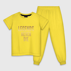 Пижама хлопковая детская Legends Never Die: Gold, цвет: желтый