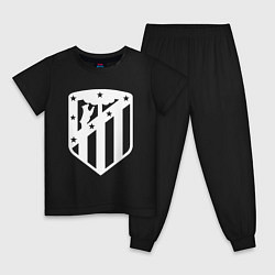 Пижама хлопковая детская FC Atletico Madrid, цвет: черный
