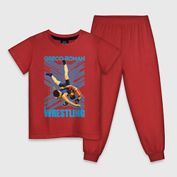 Пижама хлопковая детская Greco-roman wrestling, цвет: красный