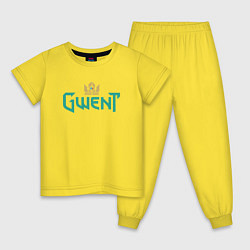 Пижама хлопковая детская Gwent, цвет: желтый