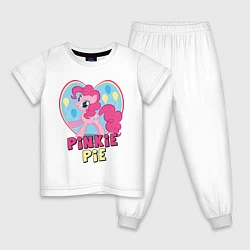 Пижама хлопковая детская Pinkie Pie: in my heart, цвет: белый