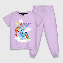 Пижама хлопковая детская Rainbow Dash цвета лаванда — фото 1