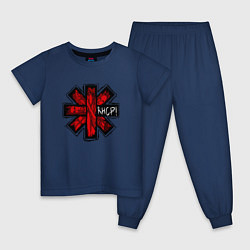 Пижама хлопковая детская Red Hot Chili Peppers, цвет: тёмно-синий