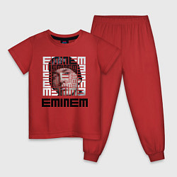Пижама хлопковая детская Eminem labyrinth, цвет: красный