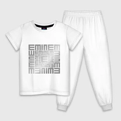 Пижама хлопковая детская Emineminem silver, цвет: белый