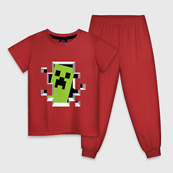 Пижама хлопковая детская Crash Minecraft, цвет: красный