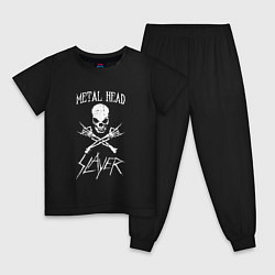 Пижама хлопковая детская Metal Head: Slayer цвета черный — фото 1