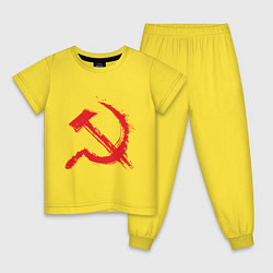 Пижама хлопковая детская Cерп и молот, цвет: желтый