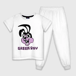 Пижама хлопковая детская Green Day: Rabbit, цвет: белый