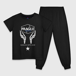 Пижама хлопковая детская Fragile Express, цвет: черный