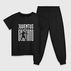 Пижама хлопковая детская Juventus: Cristiano Ronaldo 7 цвета черный — фото 1