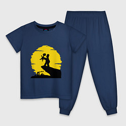 Пижама хлопковая детская Homer & Bart, цвет: тёмно-синий