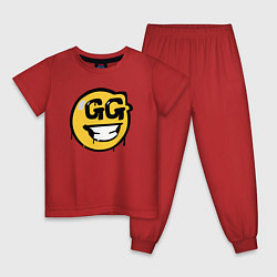 Пижама хлопковая детская GG Smile, цвет: красный