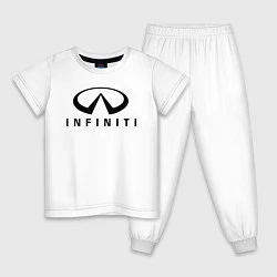 Пижама хлопковая детская Infiniti logo, цвет: белый