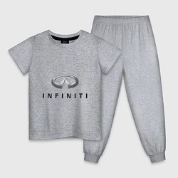 Пижама хлопковая детская Logo Infiniti, цвет: меланж
