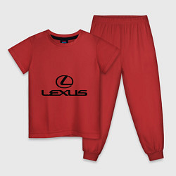 Пижама хлопковая детская Lexus logo, цвет: красный