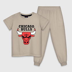 Пижама хлопковая детская Chicago Bulls, цвет: миндальный