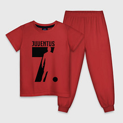 Пижама хлопковая детская Juventus: Ronaldo 7, цвет: красный