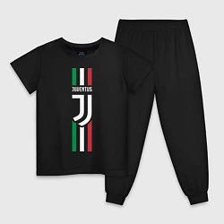 Пижама хлопковая детская FC Juventus: Italy, цвет: черный