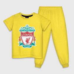 Пижама хлопковая детская Liverpool FC, цвет: желтый