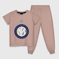 Пижама хлопковая детская Inter FC, цвет: пыльно-розовый