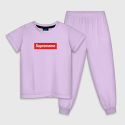 Пижама хлопковая детская Suprememe, цвет: лаванда