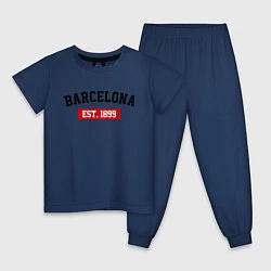 Пижама хлопковая детская FC Barcelona Est. 1899, цвет: тёмно-синий