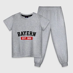 Пижама хлопковая детская FC Bayern Est. 1900, цвет: меланж