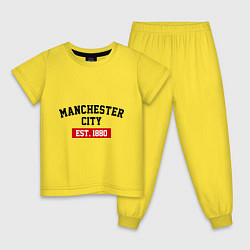 Пижама хлопковая детская FC Manchester City Est. 1880, цвет: желтый