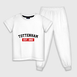 Пижама хлопковая детская FC Tottenham Est. 1882, цвет: белый