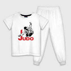 Пижама хлопковая детская Judo Master, цвет: белый