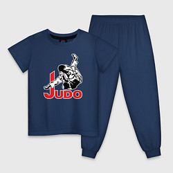 Пижама хлопковая детская Judo Master, цвет: тёмно-синий