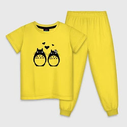 Пижама хлопковая детская Любовь Тоторо, цвет: желтый