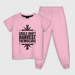 Пижама хлопковая детская Harvest Themselves, цвет: светло-розовый