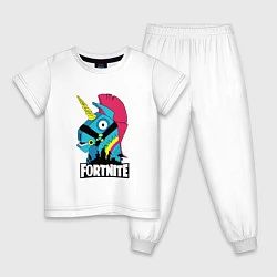 Пижама хлопковая детская Fortnite Unicorn, цвет: белый