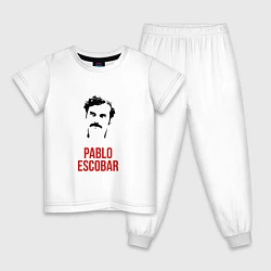 Пижама хлопковая детская Pablo Escobar, цвет: белый