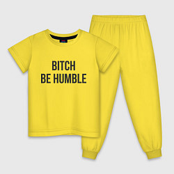 Пижама хлопковая детская Bitch Be Humble, цвет: желтый