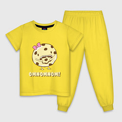 Пижама хлопковая детская Cake: Omnomnom!, цвет: желтый