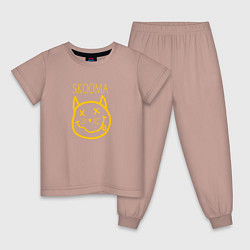 Пижама хлопковая детская TES: Skooma, цвет: пыльно-розовый
