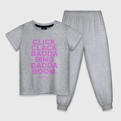 Пижама хлопковая детская Click Clack Black Pink, цвет: меланж